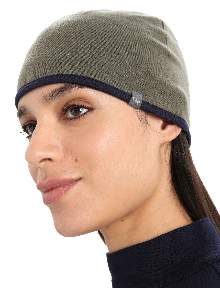 Loden / Midnight Navy Icebreaker Unisex Merino Pocket Beanie Men's Hats | AU 1101UZGT